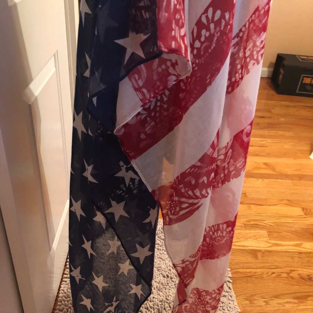 NWT AMERICAN RED WHITE & BLUE KIMONO WRAP - Picture 5 of 8